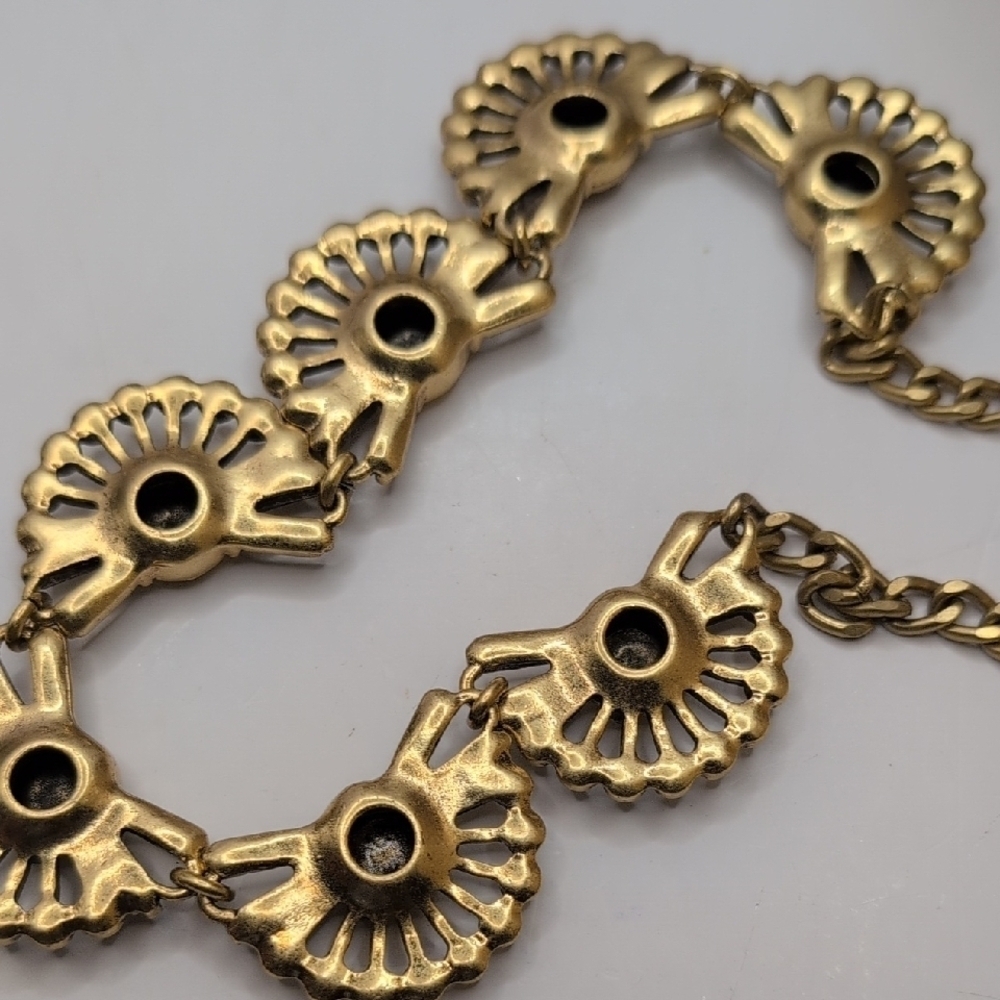 🌟 NWT J. Crew Statement Bib Necklace - Gold Sunburst Design 🌟 - Picture 5 of 8